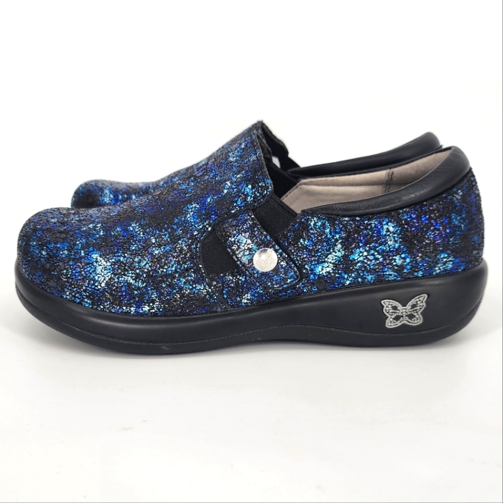 Alegria Iridescent Metallic Slip On Clogs Women's 37
